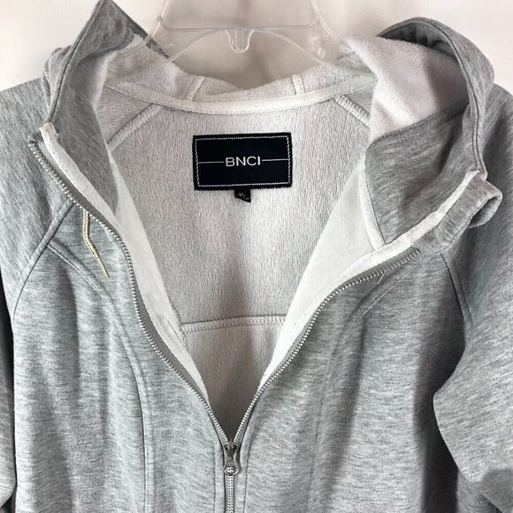 BNCI By Blanc Noir Gray Zip Up Hoodie Size XL - Picture 3 of 8